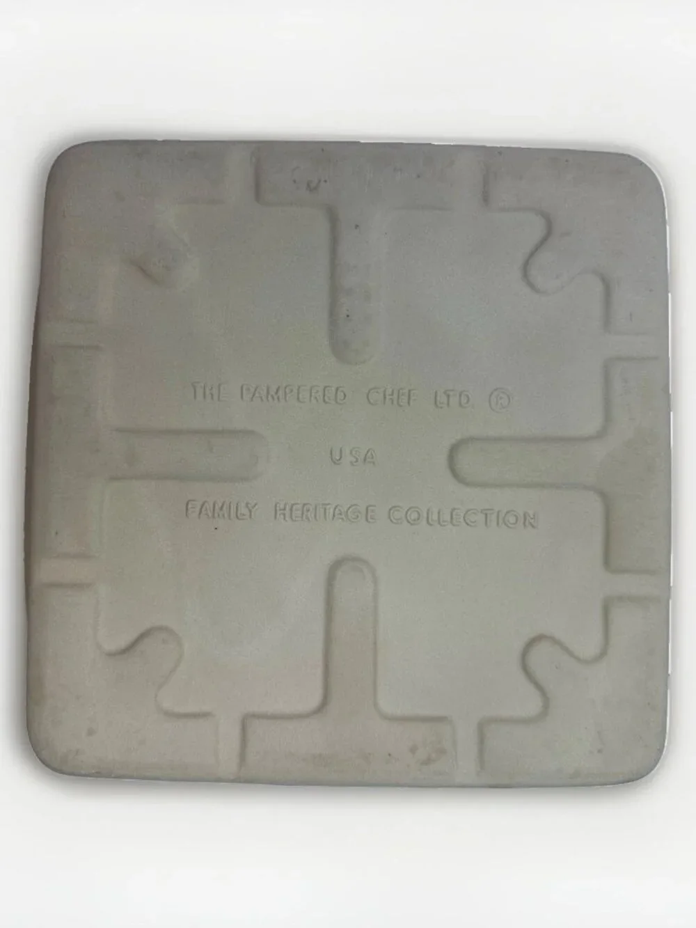 Pampered Chef Family Heritage Stoneware Square Baker Baking Dish USA 11.25